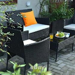Rattan Garden Furniture Set 4 Piece Chairs Sofa Coffee Table Outdoor Patio Set