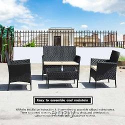 Rattan Garden Furniture Set 4 Piece Chairs Sofa Table Outdoor Patio Seater Set