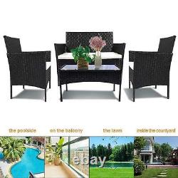 Rattan Garden Furniture Set 4 Piece Chairs Sofa Table Patio Outdoor Conservatory