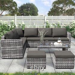 Rattan Garden Furniture Set 8 Seater Outdoor Patio Corner Sofa Table Lounge Set