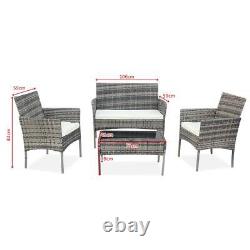 Rattan Garden Furniture Set Conservatory Patio Outdoor Table Chairs Sofa Gray UK