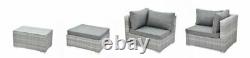 Rattan Garden Furniture Sofa Enzo Lounge Bed 5 Piece Set In or Outdoor