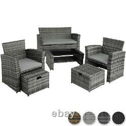 Rattan Seating Lounge Set Sofa Seats Stools Table Garden Outdoor Furniture Patio