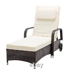 Rattan Sun Lounger Bed Recliner Outdoor Garden Chair