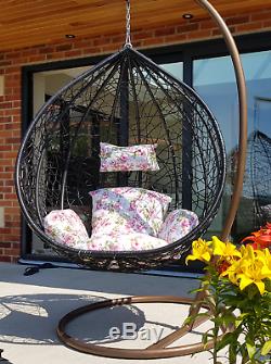 Rattan Swing Patio Garden Hanging Egg Chair Cushion Garden Outdoor Furniture