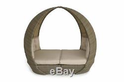 Rattan Tulip Daybed Lounger Garden Furniture Feature. Brown Weave