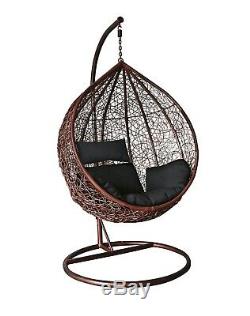 Rattan Wicker Effect Swing Indoor Hammock Lounger Garden Bedroom Patio Egg Chair