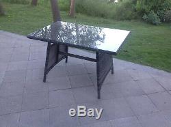 Rattan corner sofa set Dining table ottoman footstools outdoor garden furniture