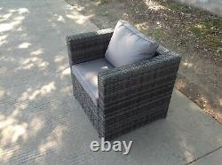 Rattan single sofa chair patio outdoor garden furniture sofa set with cushion