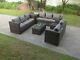 Rattan Sofa Set With 2 Table Chairs Footstools Outdoor Garden Furniture