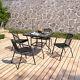 Rectangle Metal Garden Patio Furniture Set 4/6 Seater Parasol Table And Chairs