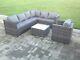 Right Arm 7 Seater Grey Rattan Corner Sofa Set Chair Outdoor Garden Furniture