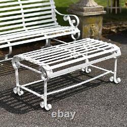 Robust Wrought Iron Garden Table in Cream Outdoor Furniture