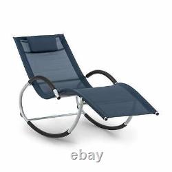 Rocking Chair Swing Lounger Garden Furniture Pillow Aluminium Dark Blue