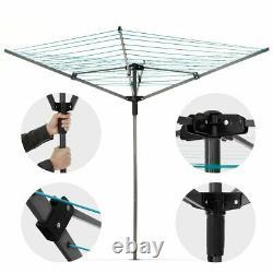 Rotary Airer 4 Arm Clothes Garden Washing Line Dryer 45M Folding Free Peg Bag UK