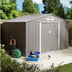 Rowlinson Trentvale 10x8 Metal Apex Shed Light Grey Garden Storage Unit Lockable