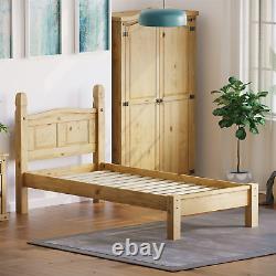SALE Corona Single Waxed Solid Pine Bed Low Foot End Bedroom