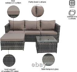 SFS066 Rattan Garden Furniture Corner Sofa Lounge Set In/Outdoor Extra Wide