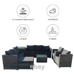 SFS098 Rattan Garden Furniture 9 Seater Chair Sofa Coffee Table Outdoor PatioSet
