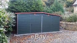 Secure Metal Garage for Car, Motorbike Shed, Garden Equipment 18x18ft