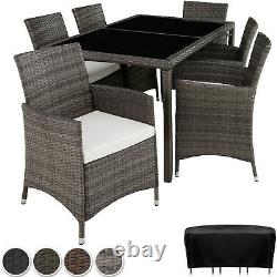 Set Rattan Garden Furniture 6 Chairs Table Dining Roomo Patio Outdoor Wicker New