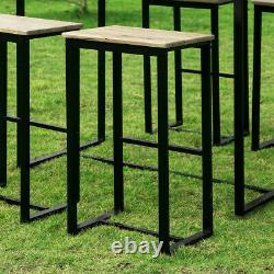 SoBuy Wood Home Kitchen Breakfast Bar Dining Set Table and 4 Stools, OGT15-N, UK