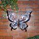 Solar Bright Led Light Metal Butterfly Garden Ornaments Decoration Wall Art