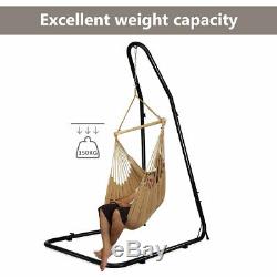 Solid Metal C Hammock Frame Stand Garden Patio Swing Chair Seat Frame Adjustable