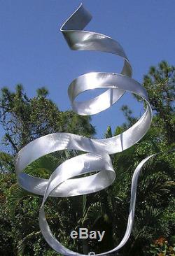 Statements2000 Silver Modern Metal Garden Sculpture Yard Art Jon Allen Whisper