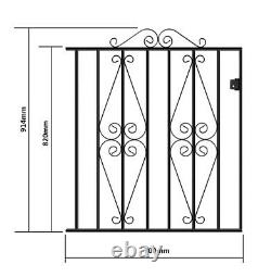 Stira Scroll Metal Garden Gates fits 762mm to 1220mm GAP x 914mm H Wrought Iron