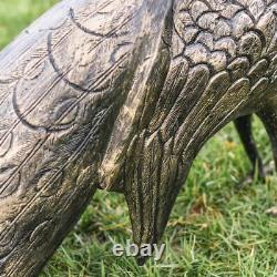 Stunning Life-Size Head Up Peacock Garden Sculpture