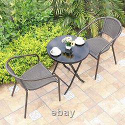 Table & Chairs Set Outdoor Furniture Garden Patio Black Table+2/4 Rattan Chairs