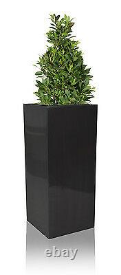 Tall Zinc Cube Metal Garden Planter Plant Pot Tub Weatherproof Patio Indoor