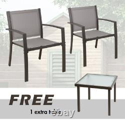Textoline GARDEN FURNITURE SET 3PCS CHAIRS COFFEE TABLE OUTDOOR PATIO SEATER SET