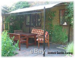The Adstock Deluxe Garden Patio Lean To Gazebo Awning 2 Sizes Available
