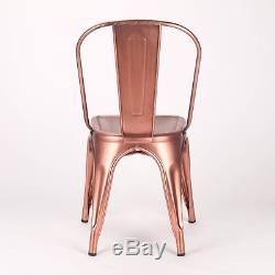 Tolix Metal Dining Chair Vintage Copper Industrial Garden Cafe Stackable Seat V2