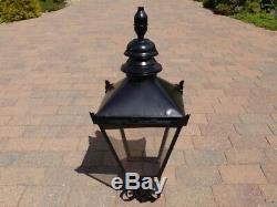 Tradition Steel BLACK Victorian Lantern Top Garden Lighting Street Lamp Outdoor