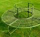 Tree Bench Garden Circular Seating Antique Green Aged Paint Vintage Styled