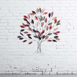 Tree of Life Metal Wall Art Hanging Iron Sculpture Garden Ornament Leaves 92cm