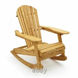 Trueshopping Bowland Adirondack Wooden Rocking Chair for Garden or Patio
