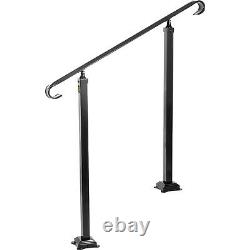 VEVOR Wrought Iron Handrail Rail Adjustable Garden Metal Stairs 3 to 5 Steps