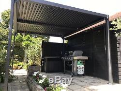Vented Roof Pergola Style Hot Tub Canopy, Permanent Garden Awning Vented Opening
