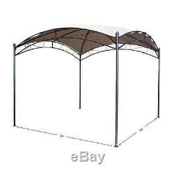 Victorian Metal Gazebo 3x3m Marquee Canopy Shelter for Sun Shade in Garden/Patio