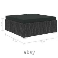 VidaXL 6x Garden Lounge Set with Cushions Poly Rattan Black Outdoor Sofa Sets