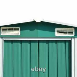 VidaXL Garden Shed 257x392x181cm Metal Green Patio Storage Garage House Cabin