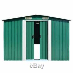 VidaXL Garden Shed 257x497x178cm Metal Green Outdoor Tool Storage House Cabin