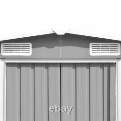 VidaXL Garden Shed 257x580x181cm Metal Grey Outdoor Tool Storage House Cabin