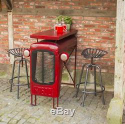 Vintage Metal Garden Table Tractor Patio Rustic Decorative Sturdy Furniture