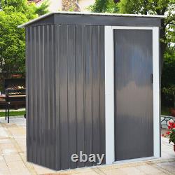 WITH FREE BASE Economical Metal Garden Shed Apex Roof Steel Tool Storage House