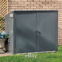 Waltons Double Wheelie Bin Store Shed Metal Garden Storage Box Outdoor Patio NEW